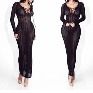 Jluxlabel black sheer swim cover up or dress